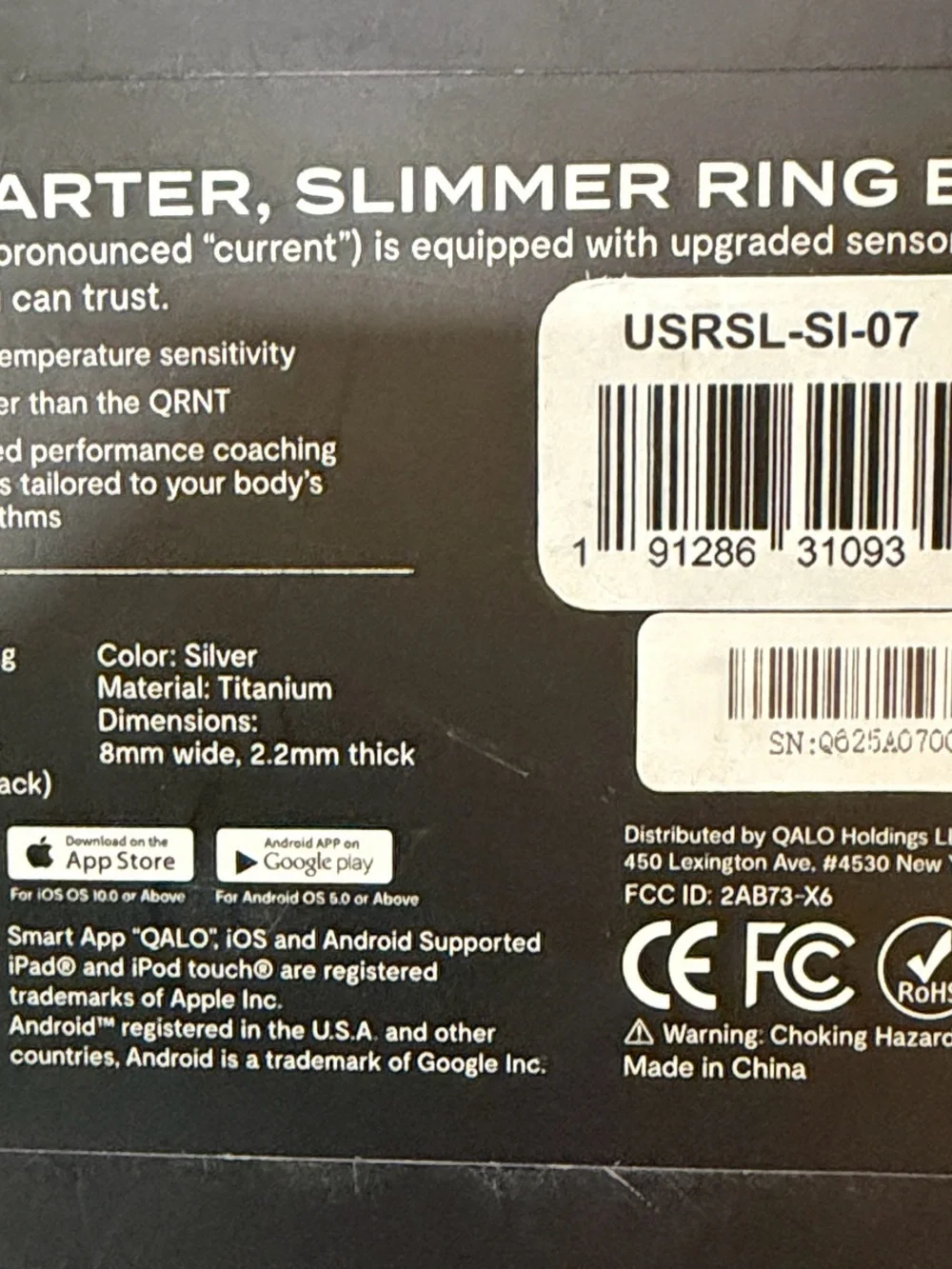 QALO QRNT Slim Smart Ring — Silver